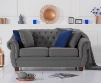 Libby Chesterfield Inspired Mid Grey 2 Seater Sofa