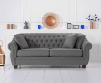 Libby Chesterfield Inspired Mid Grey 3 Seater Sofa