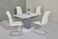 Lizzy Small 120cm White /Grey High Gloss Dining Table