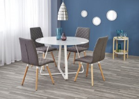 Lucy White Glass Round Dining Table 115cm
