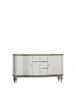 Luxor High Gloss White With Gold Painted Trim  Sideboard