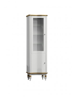 Luxor High Gloss White With Gold Painted Trim Narrow Display Cabinet