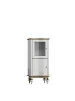 Luxor High Gloss White With Gold Painted Trim Small Display Unit