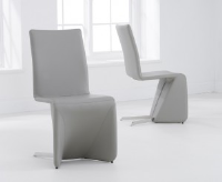 Maddison Light Grey Leather Dining Chair