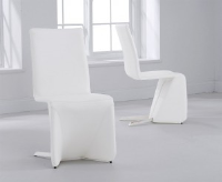 Maddison White Leather Dining Chair