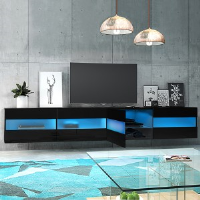 Maddox Floating Black High Gloss TV Stand 200cm