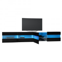 Maddox Floating White/Black High Gloss TV Stand 200cm