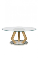 Magdalen Cream High Gloss And Green Marble Round Dining Table 180cm