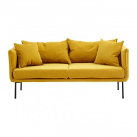Magnus Yellow Fabric 2 Seater Sofa