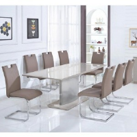 Maisie Cappuccino Extendable Gloss Dining Table And 6 Chairs Set