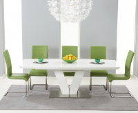 Malaga 180 cm White High Gloss Extending Table