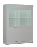 Malibu White Gloss 2 Door Display Cabinet