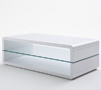 Mart White Gloss Coffee Table With Shelf