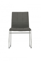 Maru Leather Dining Chair In Grey