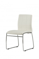 Maru Leather Dining Chair In White