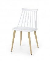 Mary White And Beech Wood Dining Chair