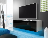 Mason White/Black Gloss Floating TV Unit - 100cm, 140cm and 160cm