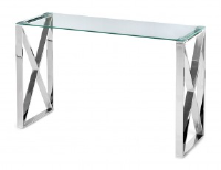 Matthew Clear Glass And Stainless Steel Console Table