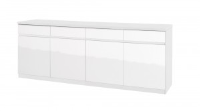 Megan 4 Door White Gloss Sideboard 220cm