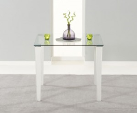 Melvin Small Clear Glass Square Table With Leather Legs 90cm