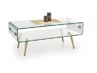 Mindy Glass And Beech Coffee Table 55cm