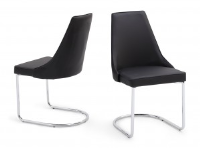 Moira Black Leather Dining Chair