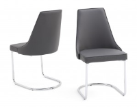 Moira Grey Leather Dining Chair