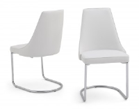 Moira White Leather Dining Chair