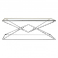 Monroe Clear Glass And Stainless Steel Coffee Table