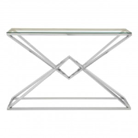 Monroe Clear Glass And Stainless Steel Console Table