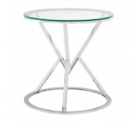 Monroe Clear Glass And Stainless Steel Side Table