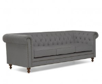 Montreal Grey Fabric 3 Seater Sofa
