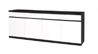 Morris White And Black Gloss 4 Door Sideboard 220cm