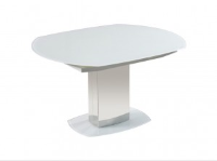 Movita White Glass Swivel Extendable Dining Table