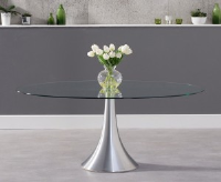 Mya Oval Glass Dining Table 180cm