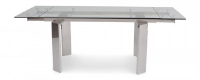 Natalie Clear Glass And Stainless Steel Extending Dining Table 150-210cm