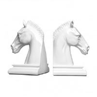 Ned High Gloss White Horse Bookends