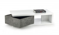 Neive Gloss White/ Grey Concrete Effect Coffee Table With Storage