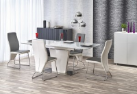 Niko White Gloss Dining Table With Glass Top 160-200cm