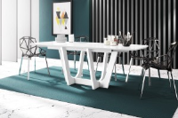 Noble White Gloss Extendable Dining Table 140cm