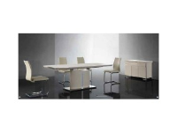 Nora Ivory Cream High Gloss Dining Table-Optional Sideboard