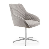 Ophelia Grey Linen Fabric Swivel Dining Chair