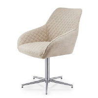 Ophelia Natural Linen Fabric Swivel Dining Chair