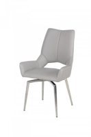 Parker Taupe Leather Swivel Dining Chair