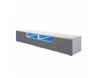 Pax Double Modern White / Grey Gloss TV Stand 200cm
