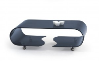 Penny Graphite Grey Bent Glass Coffee Table 120cm