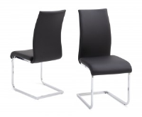 Perry Black Leather Dining Chair
