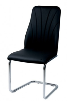 Pete Black Leather Dining Chair