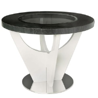 Petri Dark Grey & Light Grey Gloss Side End Table 67cm