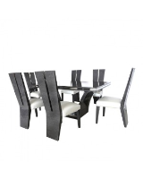 Petri Dark Grey Gloss Dining Table 160cm